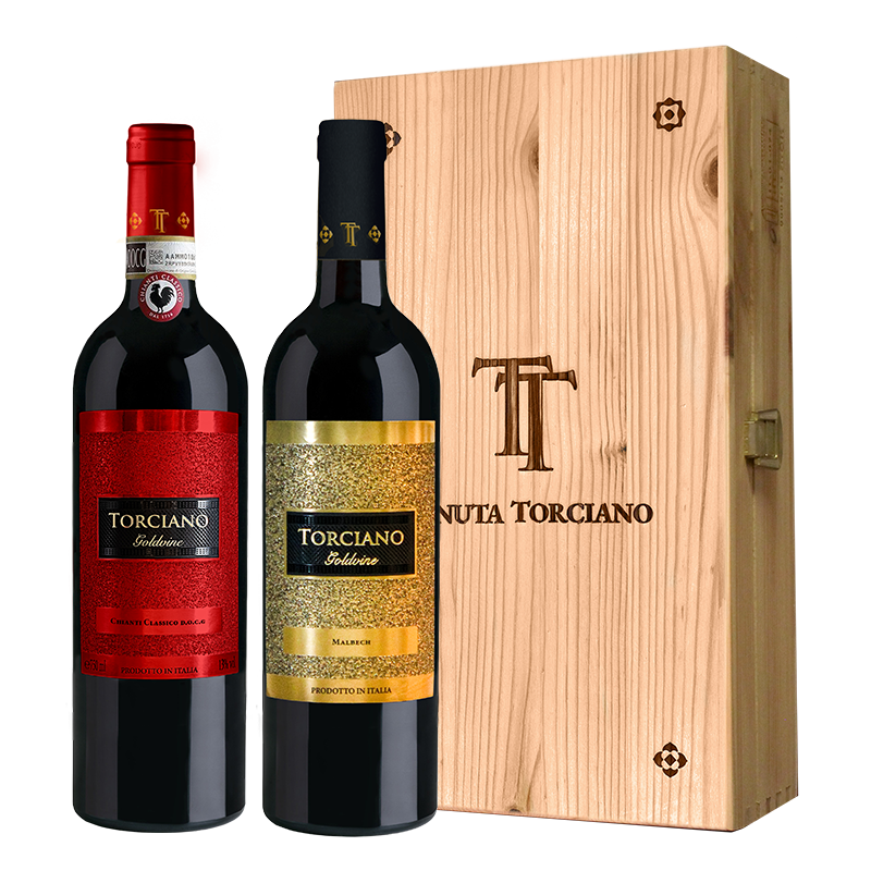 Prestige Duo: Chianti Classico & Malbec with Wooden Gift Box